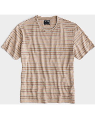Todd Synder X Champion Striped Linen-cotton Tee - Natural