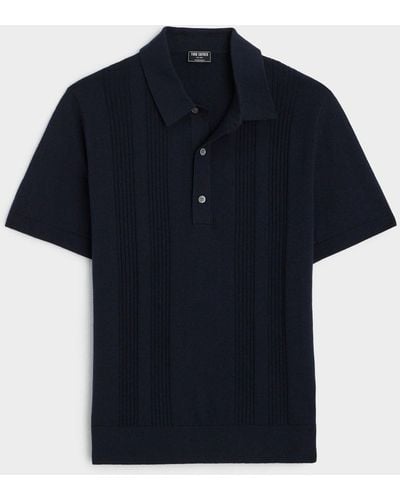 Todd Synder X Champion Silk Cotton Ribbed Polo - Blue
