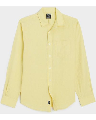 Todd Synder X Champion Slim Fit Sea Soft Irish Linen Shirt - Yellow