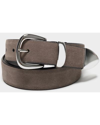 Anderson's Suede Minimal Western Belt - Gray