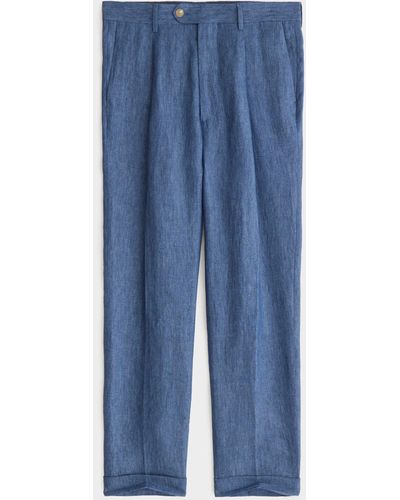 Todd Synder X Champion Chambray Linen Madison Suit Pant - Blue