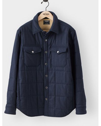 Todd Synder X Champion Italian Wool Quilted Shirt Jacket - Blue