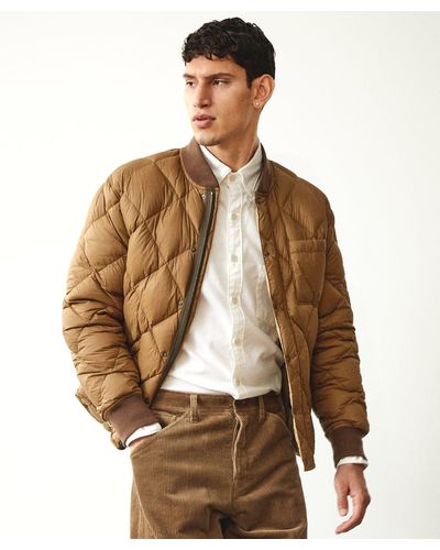 Todd Synder X Champion Italian Quilted Down Snap Bomber - Brown