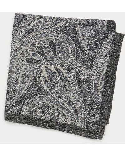 Todd Synder X Champion Heather Paisley Pocket Square In Faded Black - Gray