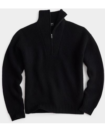 Todd Synder X Champion Luxe Zip Mock Neck - Black