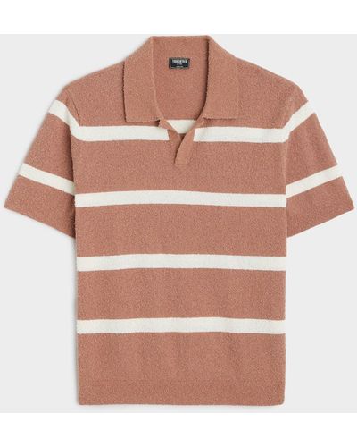 Todd Synder X Champion Boucle Stripe Polo - Pink