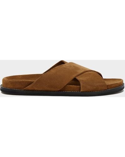 Todd Synder X Champion Nomad Suede Crossover Sandal - Brown