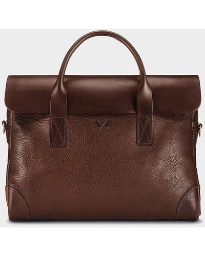 Bennett Winch Leather Brief - Brown