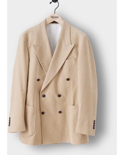Todd Synder X Champion Moleskin Double-breasted Madison Suit Jacket - Natural