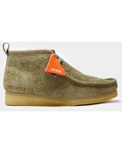 Clarks Todd Snyder X Shearling Wallabee - Green