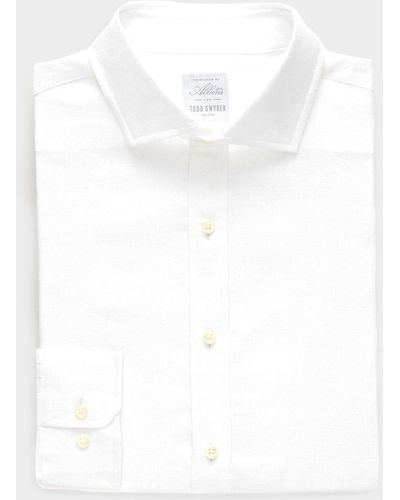Todd Synder X Champion Linen Spread Collar Dress Shirt - White