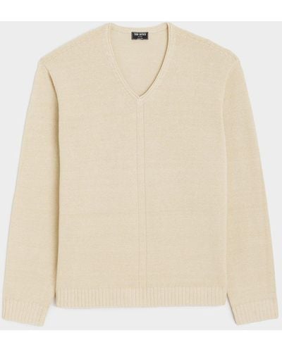 Todd Synder X Champion Linen Cotton V-neck Sweater - Natural