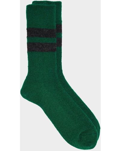 RoToTo Reversible Brushed Mohair Sock - Green
