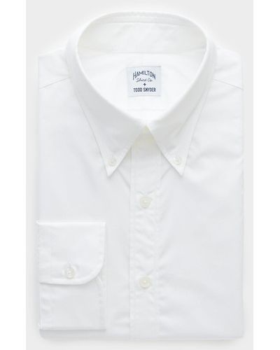 Todd Synder X Champion X Hamilton Wrinkle Free Cotton Dress Shirt In White