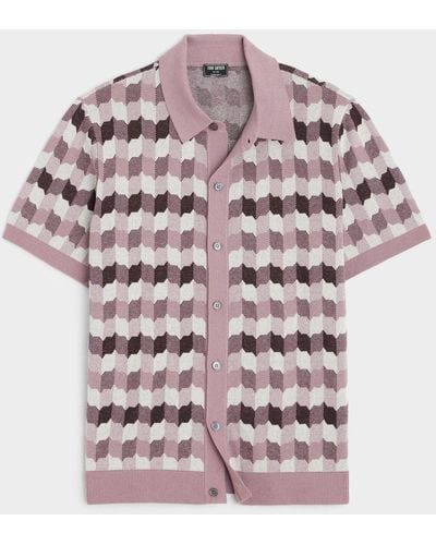 Todd Synder X Champion Silk-cotton Tile Full-placket Polo - Multicolor