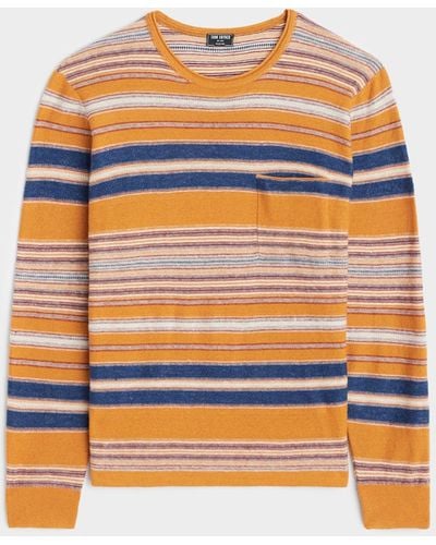 Todd Synder X Champion Striped Linen Shore Sweater - Orange