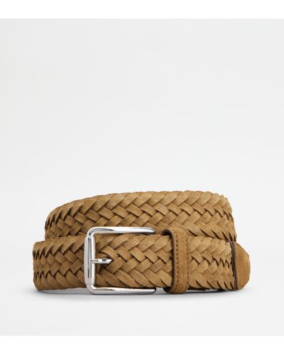 Tod's Belt In Suede - Natural