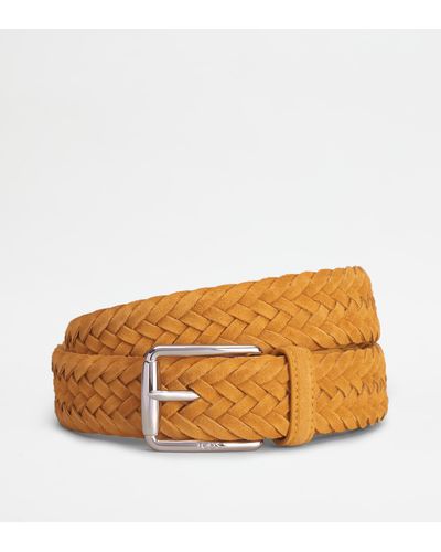 Tod's Belt In Suede - Yellow