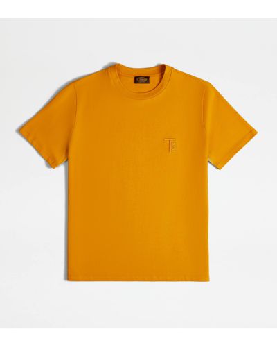 Tod's T-shirt In Jersey - Yellow