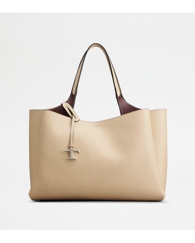 Tod's Bag In Leather Medium - Natural