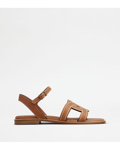 Tod's Kate Sandals In Leather - Brown