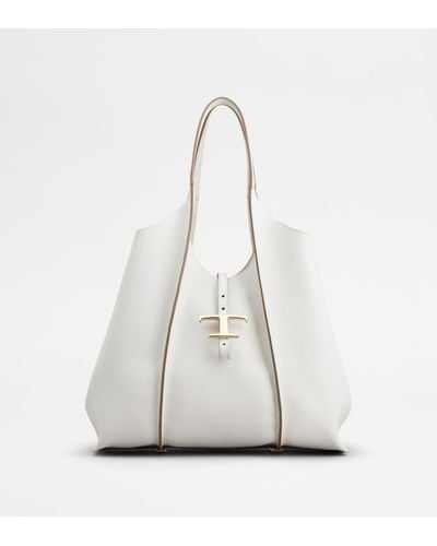 Tod's Mittelgroße Shopping Bag T Timeless aus Leder - Weiß