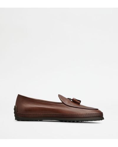 Tod's Loafers In Leather - Brown