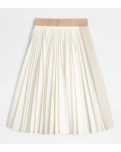 Tod's Pleated Skirt - Natural