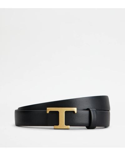 Tod's T Timeless Reversible Belt In Leather - Black