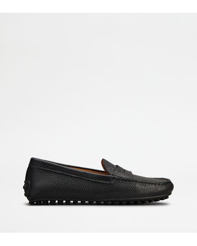 Tod's City Gommino Driving Shoes In Leather - Black
