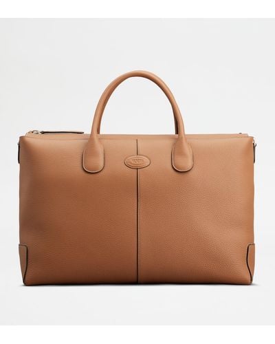 Tod's Di Bag In Leather Large - Brown
