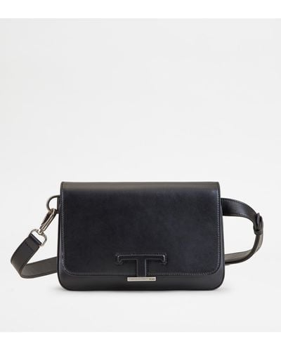Tod's T Timeless Belt Bag Mini In Leather - Black