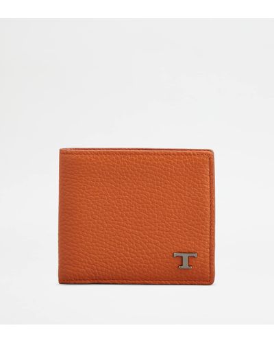 Tod's Wallet In Leather - Orange