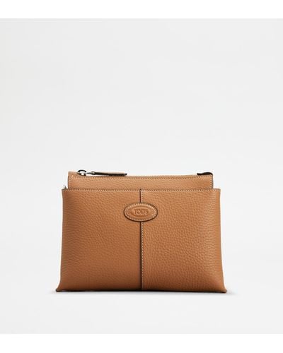 Tod's Di Bag Shoulder Bag In Leather Mini - Brown