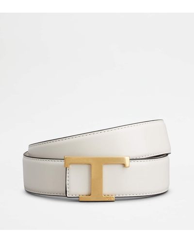 Tod's T Timeless Reversible Belt - White