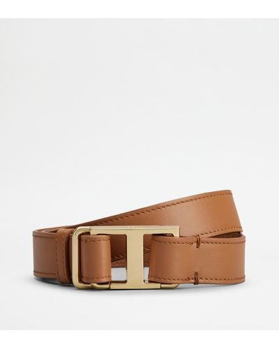 Tod's T Timeless Belt In Leather - Brown