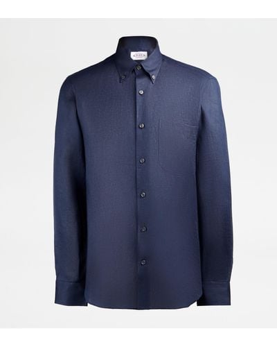 Tod's Camicia in Lino - Blu