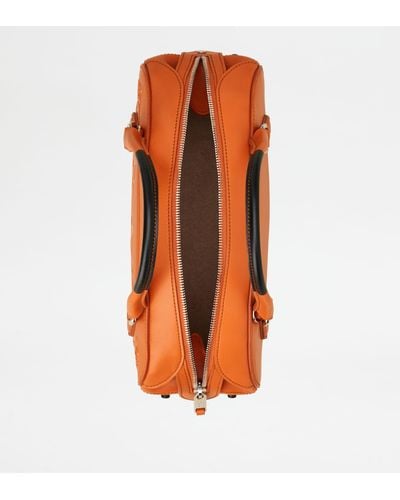 Tod's Boston Bag In Leather Mini - Orange
