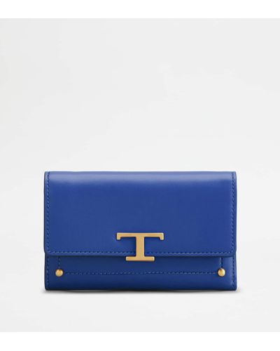 Tod's Timeless Wallet In Leather - Blue