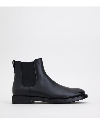 Tod's Ankle Boots In Leather - Black