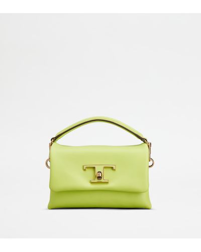 Tod's T Timeless Flap Bag In Leather Micro - Green