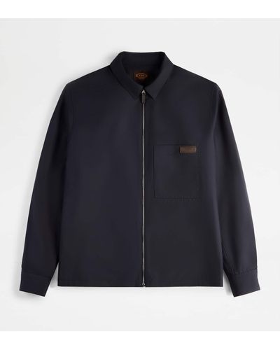 Tod's Zipped Shirt Jacket - Blue