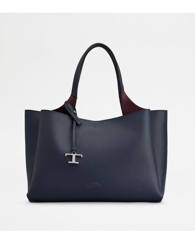 Tod's Bag In Leather Medium - Blue