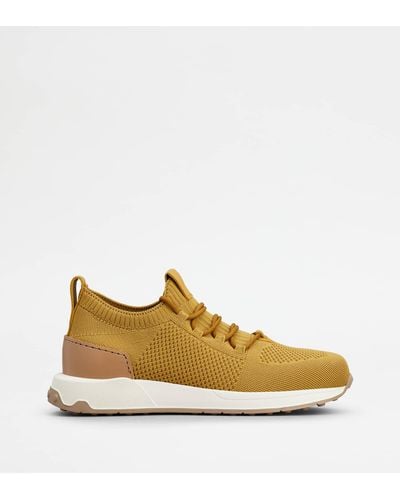 Tod's Sock Trainers In Technical Fabric And Leather - Yellow