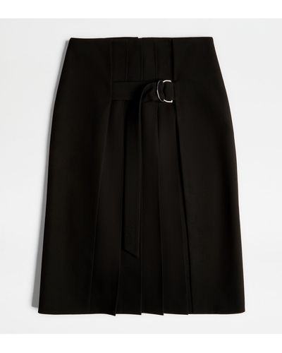 Tod's Skirt In Wool - Black