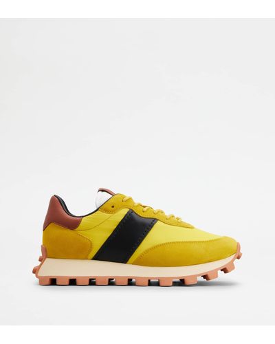 Tod's Trainers 1t In Suede And Fabric - Yellow