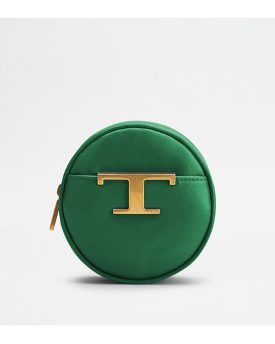 Tod's Timeless Coin Purse In Leather - Green