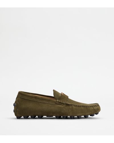 Tod's T Timeless Gommino Bubble In Suede - Green