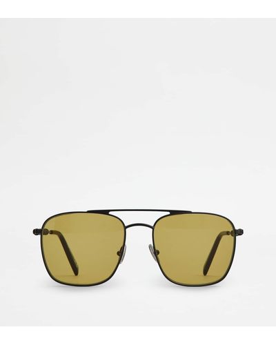 Tod's Sunglasses With Temples In Leather - Green