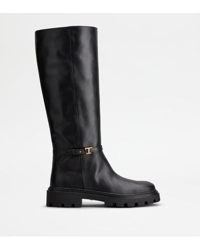 Tod's Boots In Leather - Black